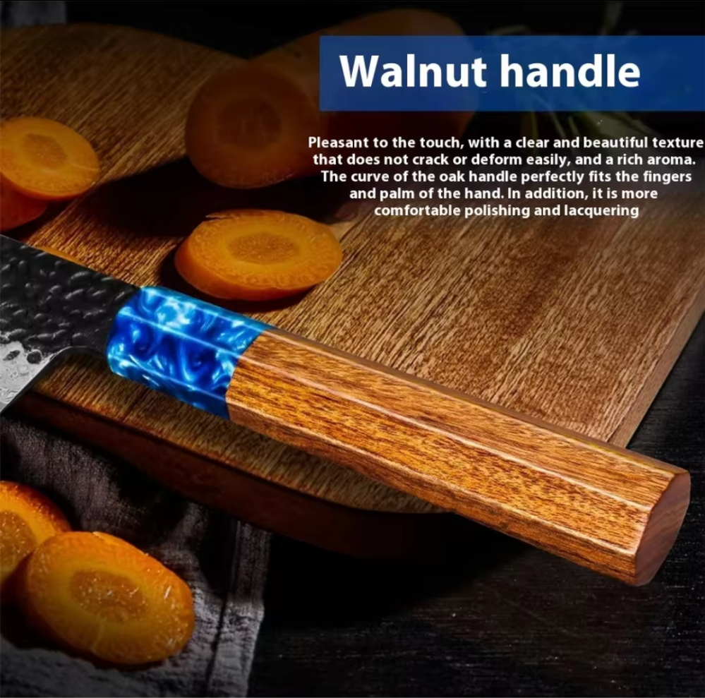 Couteau de Chef Santoku en Acier Damas - L'Art de la Découpe